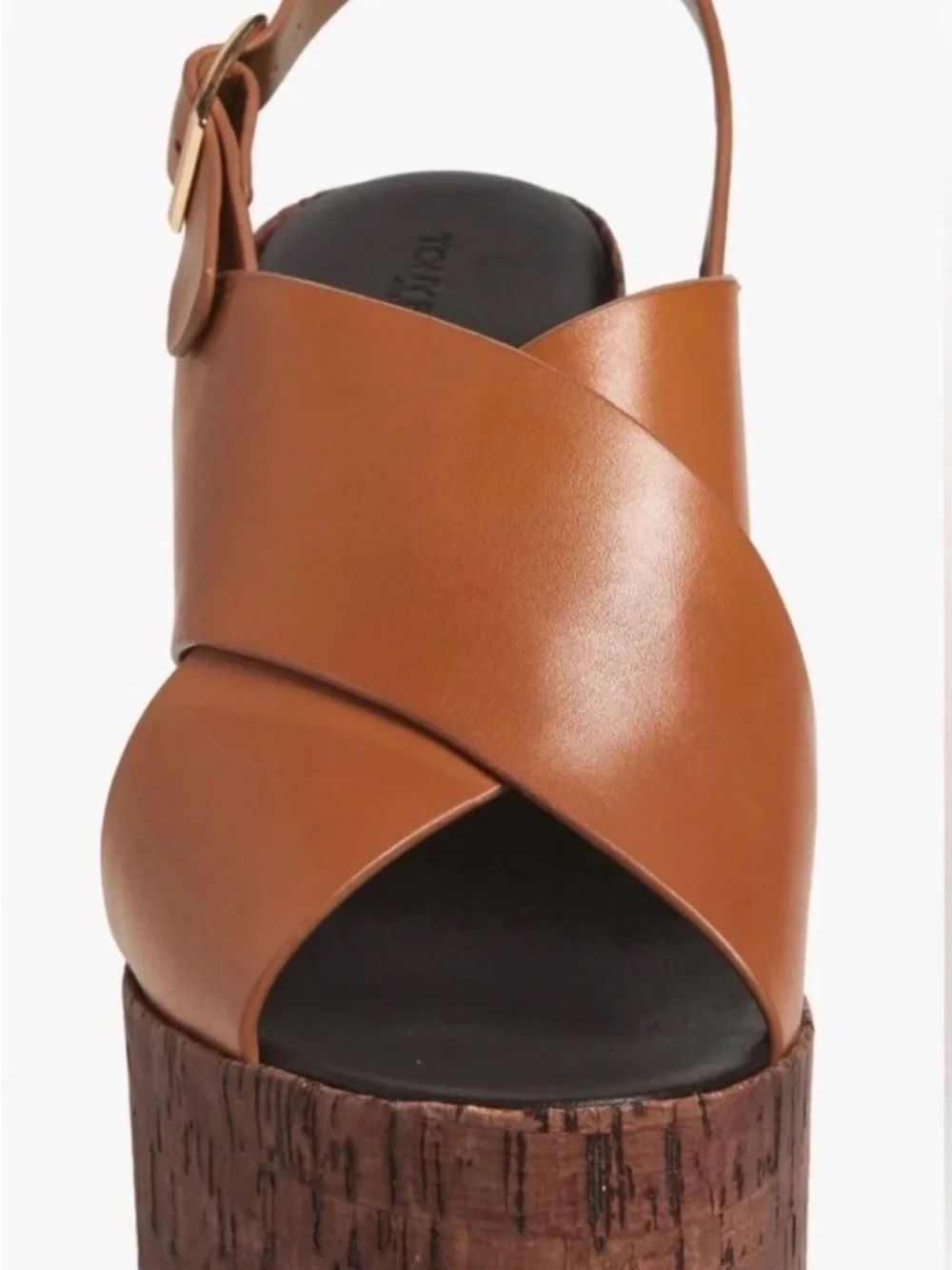Tony Bianco Vogue Tan Como Leather Crossover Platform Wedge Sandals Size 9
